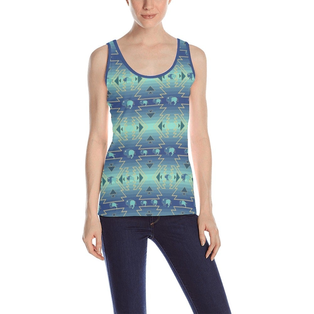 Buffalo Run All Over Print Tank Top for Women (Model T43) All Over Print Tank Top for Women (T43) e-joyer 