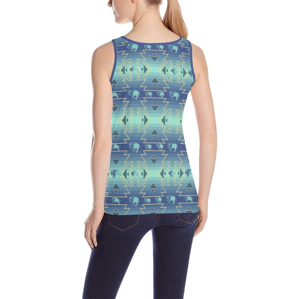 Buffalo Run All Over Print Tank Top for Women (Model T43) All Over Print Tank Top for Women (T43) e-joyer 