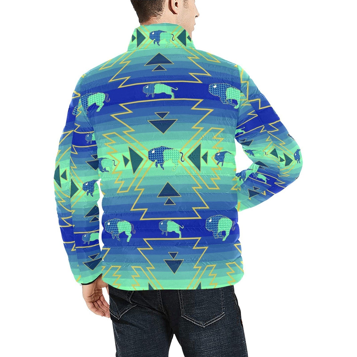 Buffalo Run Men's Stand Collar Padded Jacket (Model H41) Men's Stand Collar Padded Jacket (H41) e-joyer 