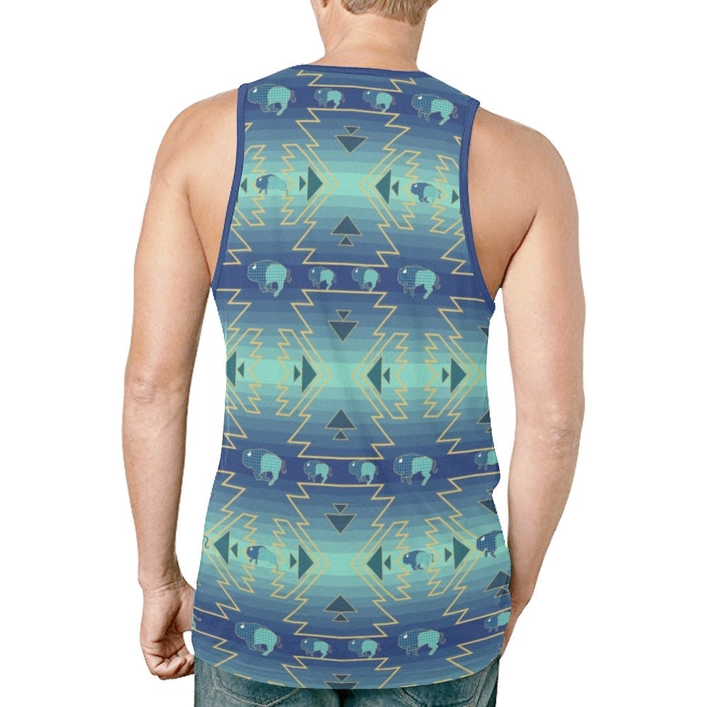 Buffalo Run New All Over Print Tank Top for Men (Model T46) New All Over Print Tank Top for Men (T46) e-joyer 