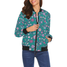 Load image into Gallery viewer, Burgundy Bloom All Over Print Bomber Jacket for Women (Model H19) Jacket e-joyer 

