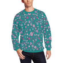 Load image into Gallery viewer, Burgundy Bloom All Over Print Crewneck Sweatshirt for Men (Model H18) shirt e-joyer 
