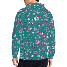 Load image into Gallery viewer, Burgundy Bloom All Over Print Full Zip Hoodie for Men (Model H14) All Over Print Full Zip Hoodie for Men (H14) e-joyer 
