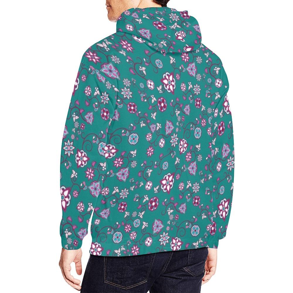 Burgundy Bloom All Over Print Hoodie for Men (USA Size) (Model H13) All Over Print Hoodie for Men (H13) e-joyer 
