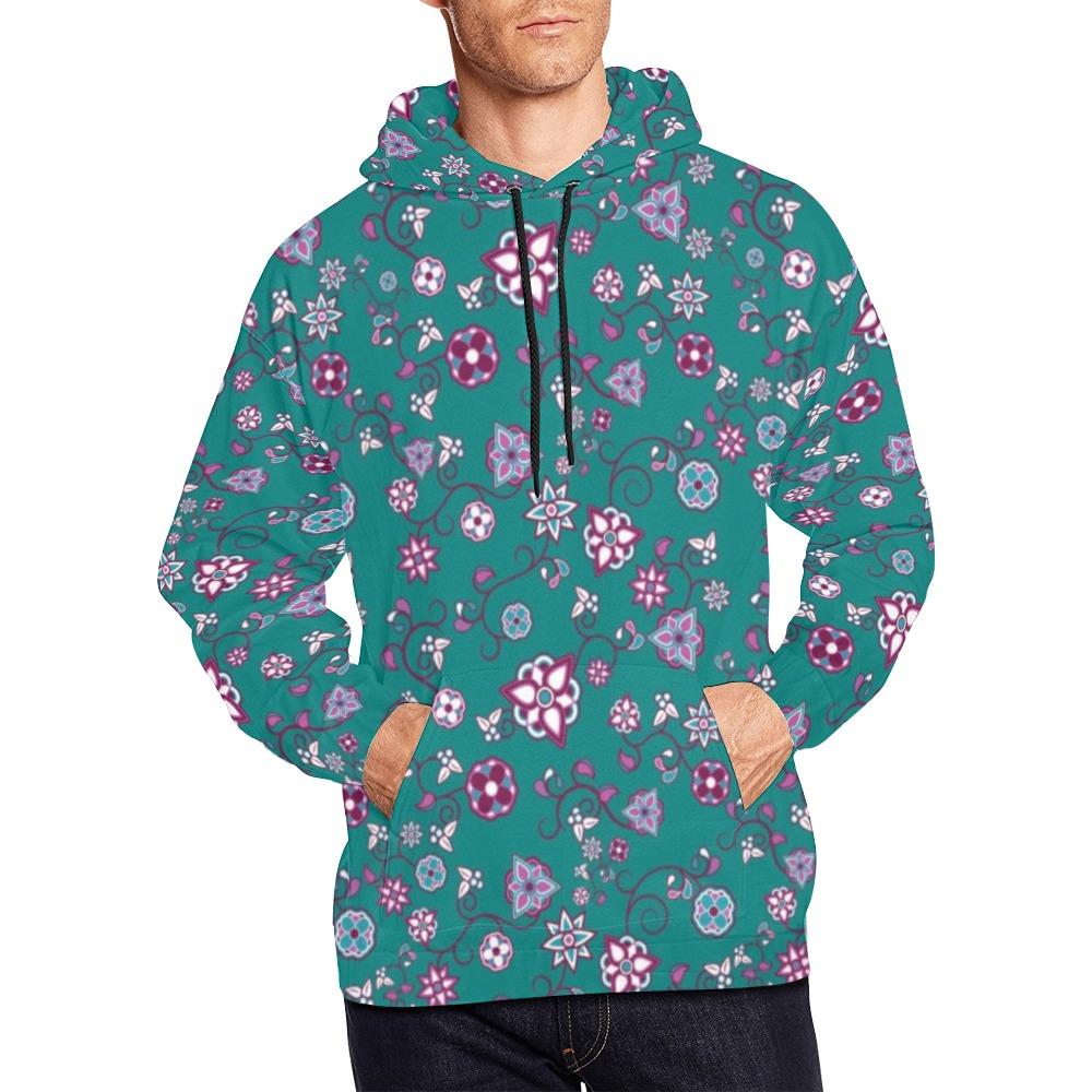 Burgundy Bloom All Over Print Hoodie for Men (USA Size) (Model H13) All Over Print Hoodie for Men (H13) e-joyer 