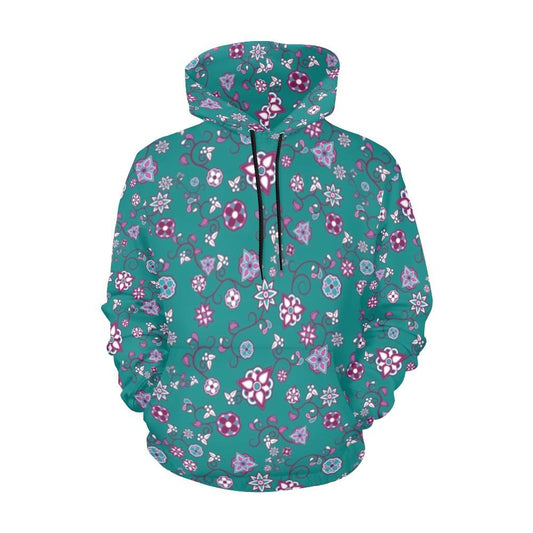 Burgundy Bloom All Over Print Hoodie for Women (USA Size) (Model H13) All Over Print Hoodie for Women (H13) e-joyer 