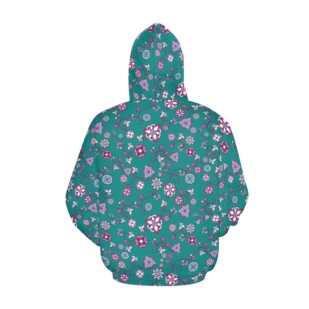 Burgundy Bloom All Over Print Hoodie for Women (USA Size) (Model H13) All Over Print Hoodie for Women (H13) e-joyer 