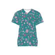 Load image into Gallery viewer, Burgundy Bloom All Over Print Scrub Top Scrub Top e-joyer 
