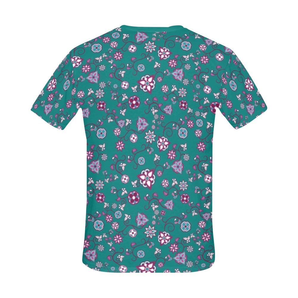 Burgundy Bloom All Over Print T-Shirt for Men (USA Size) (Model T40) All Over Print T-Shirt for Men (T40) e-joyer 