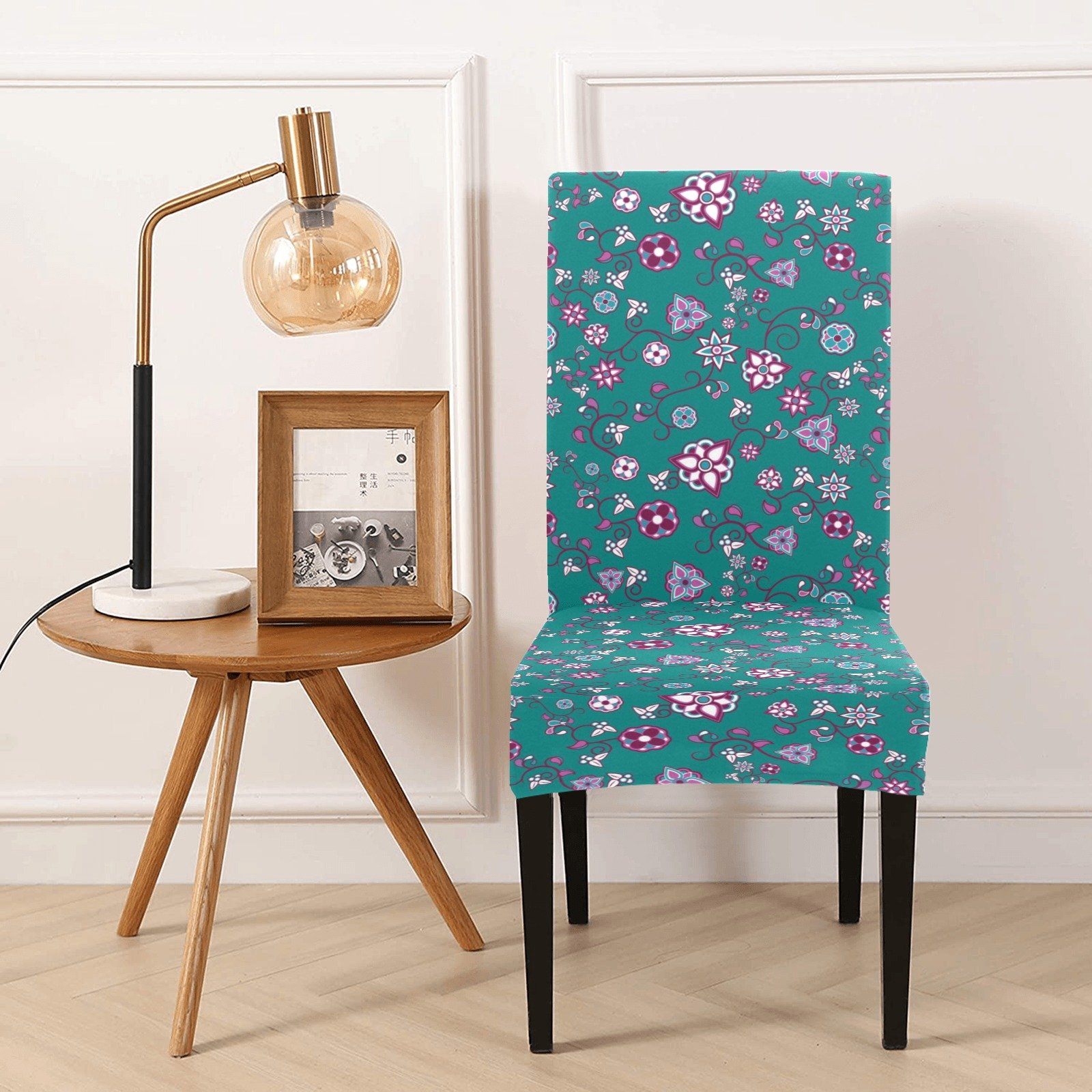 Burgundy Bloom Chair Cover (Pack of 4) Chair Cover (Pack of 4) e-joyer 