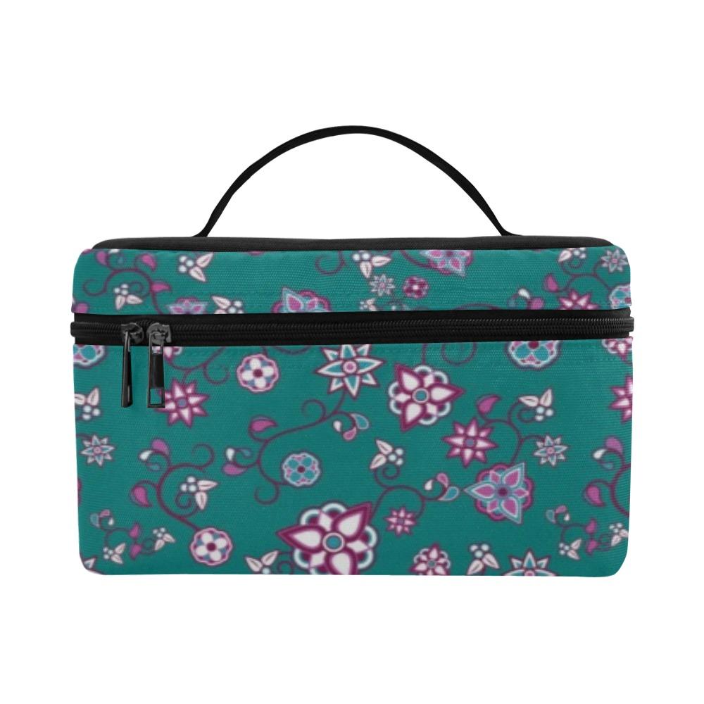 Burgundy Bloom Cosmetic Bag/Large (Model 1658) bag e-joyer 