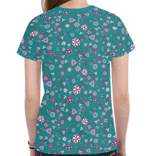 Load image into Gallery viewer, Burgundy Bloom New All Over Print T-shirt for Women (Model T45) tshirt e-joyer 
