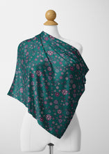 Load image into Gallery viewer, Burgundy Bloom Satin Shawl Scarf 49 Dzine 
