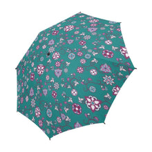 Load image into Gallery viewer, Burgundy Bloom Semi-Automatic Foldable Umbrella (Model U05) Semi-Automatic Foldable Umbrella e-joyer 
