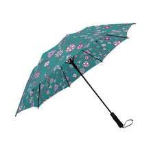 Load image into Gallery viewer, Burgundy Bloom Semi-Automatic Foldable Umbrella (Model U05) Semi-Automatic Foldable Umbrella e-joyer 
