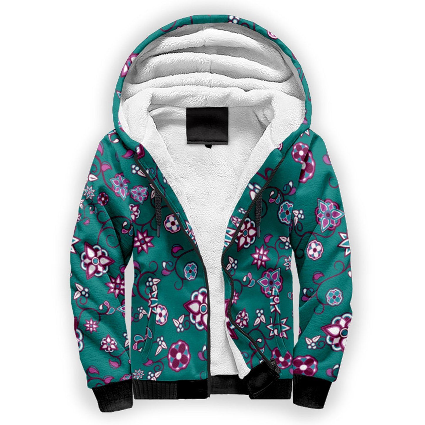 Burgundy Bloom Sherpa Hoodie hoodie Herman 