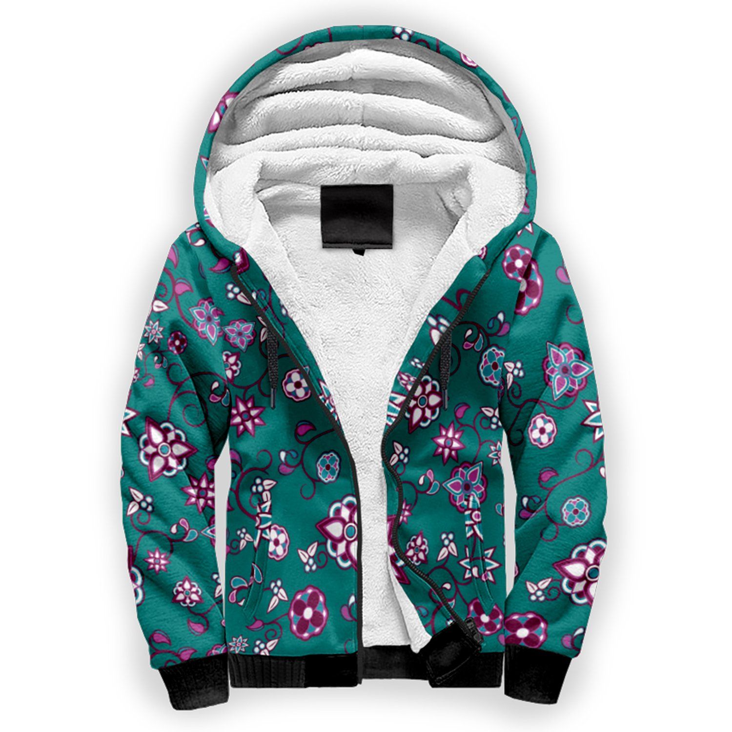 Burgundy Bloom Sherpa Hoodie hoodie Herman 