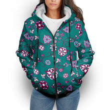 Load image into Gallery viewer, Burgundy Bloom Sherpa Hoodie hoodie Herman 
