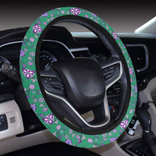 Load image into Gallery viewer, Burgundy Bloom Steering Wheel Cover with Elastic Edge Steering Wheel Cover with Elastic Edge e-joyer 
