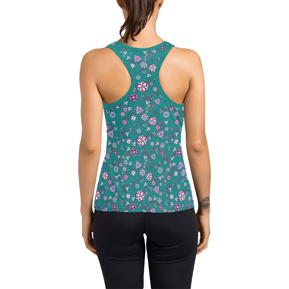 Burgundy Bloom Women's Racerback Tank Top (Model T60) Racerback Tank Top (T60) e-joyer 