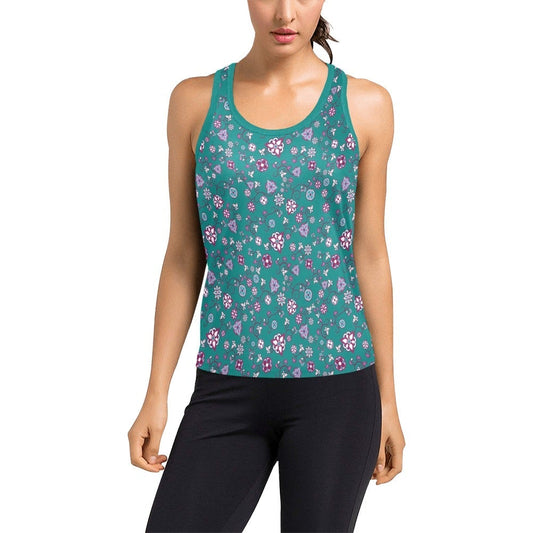 Burgundy Bloom Women's Racerback Tank Top (Model T60) Racerback Tank Top (T60) e-joyer 