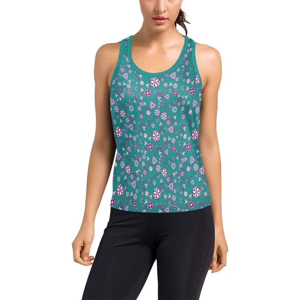 Burgundy Bloom Women's Racerback Tank Top (Model T60) Racerback Tank Top (T60) e-joyer 