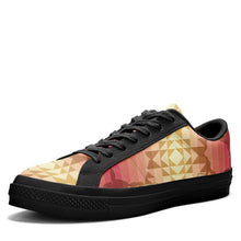 Load image into Gallery viewer, Butterfly and Roses on Geometric Aapisi Low Top Canvas Shoes Black Sole aapisi Herman 
