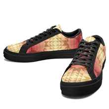 Load image into Gallery viewer, Butterfly and Roses on Geometric Aapisi Low Top Canvas Shoes Black Sole aapisi Herman 
