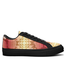 Load image into Gallery viewer, Butterfly and Roses on Geometric Aapisi Low Top Canvas Shoes Black Sole aapisi Herman 
