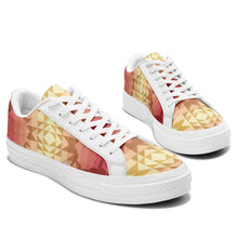 Load image into Gallery viewer, Butterfly and Roses on Geometric Aapisi Low Top Canvas Shoes White Sole aapisi Herman 
