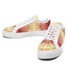 Load image into Gallery viewer, Butterfly and Roses on Geometric Aapisi Low Top Canvas Shoes White Sole aapisi Herman 
