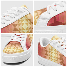 Load image into Gallery viewer, Butterfly and Roses on Geometric Aapisi Low Top Canvas Shoes White Sole aapisi Herman 
