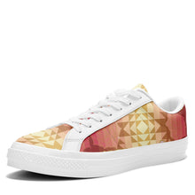 Load image into Gallery viewer, Butterfly and Roses on Geometric Aapisi Low Top Canvas Shoes White Sole aapisi Herman 
