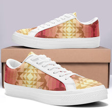 Load image into Gallery viewer, Butterfly and Roses on Geometric Aapisi Low Top Canvas Shoes White Sole aapisi Herman 
