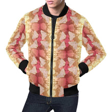 Load image into Gallery viewer, Butterfly and Roses on Geometric All Over Print Bomber Jacket for Men (Model H19) All Over Print Bomber Jacket for Men (H19) e-joyer 
