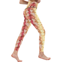 Load image into Gallery viewer, Butterfly and Roses on Geometric All Over Print High-Waisted Leggings (Model L36) High-Waisted Leggings (L36) e-joyer 

