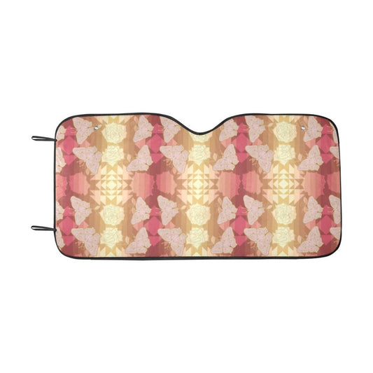 Butterfly and Roses on Geometric Car Sun Shade by 49 Dzine