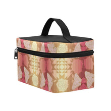 Load image into Gallery viewer, Butterfly and Roses on Geometric Cosmetic Bag/Large (Model 1658) Cosmetic Bag e-joyer 
