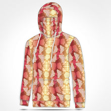 Load image into Gallery viewer, Butterfly and Roses on Geometric Hoodie with Face Cover 49 Dzine 
