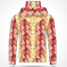 Load image into Gallery viewer, Butterfly and Roses on Geometric Hoodie with Face Cover 49 Dzine 
