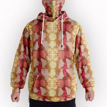 Load image into Gallery viewer, Butterfly and Roses on Geometric Hoodie with Face Cover 49 Dzine 
