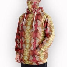 Load image into Gallery viewer, Butterfly and Roses on Geometric Hoodie with Face Cover 49 Dzine 
