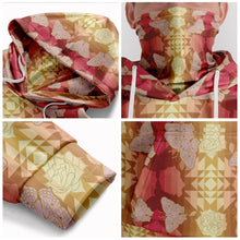 Load image into Gallery viewer, Butterfly and Roses on Geometric Hoodie with Face Cover 49 Dzine 
