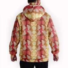 Load image into Gallery viewer, Butterfly and Roses on Geometric Hoodie with Face Cover 49 Dzine 
