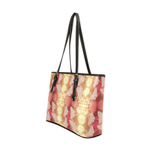 Load image into Gallery viewer, Butterfly and Roses on Geometric Leather Tote Bag/Large (Model 1640) bag e-joyer 
