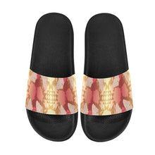 Load image into Gallery viewer, Butterfly and Roses on Geometric Men&#39;s Slide Sandals (Model 057) Men&#39;s Slide Sandals (057) e-joyer 
