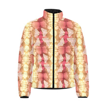 Load image into Gallery viewer, Butterfly and Roses on Geometric Men&#39;s Stand Collar Padded Jacket (Model H41) Men&#39;s Stand Collar Padded Jacket (H41) e-joyer 
