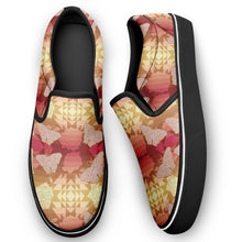 Load image into Gallery viewer, Butterfly and Roses on Geometric Otoyimm Kid&#39;s Canvas Slip On Shoes otoyimm Herman 
