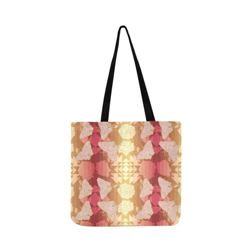 Butterfly and Roses on Geometric Reusable Shopping Bag Model 1660 (Two sides) Shopping Tote Bag (1660) e-joyer 