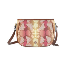 Load image into Gallery viewer, Butterfly and Roses on Geometric Saddle Bag/Large (Model 1649) bag e-joyer 
